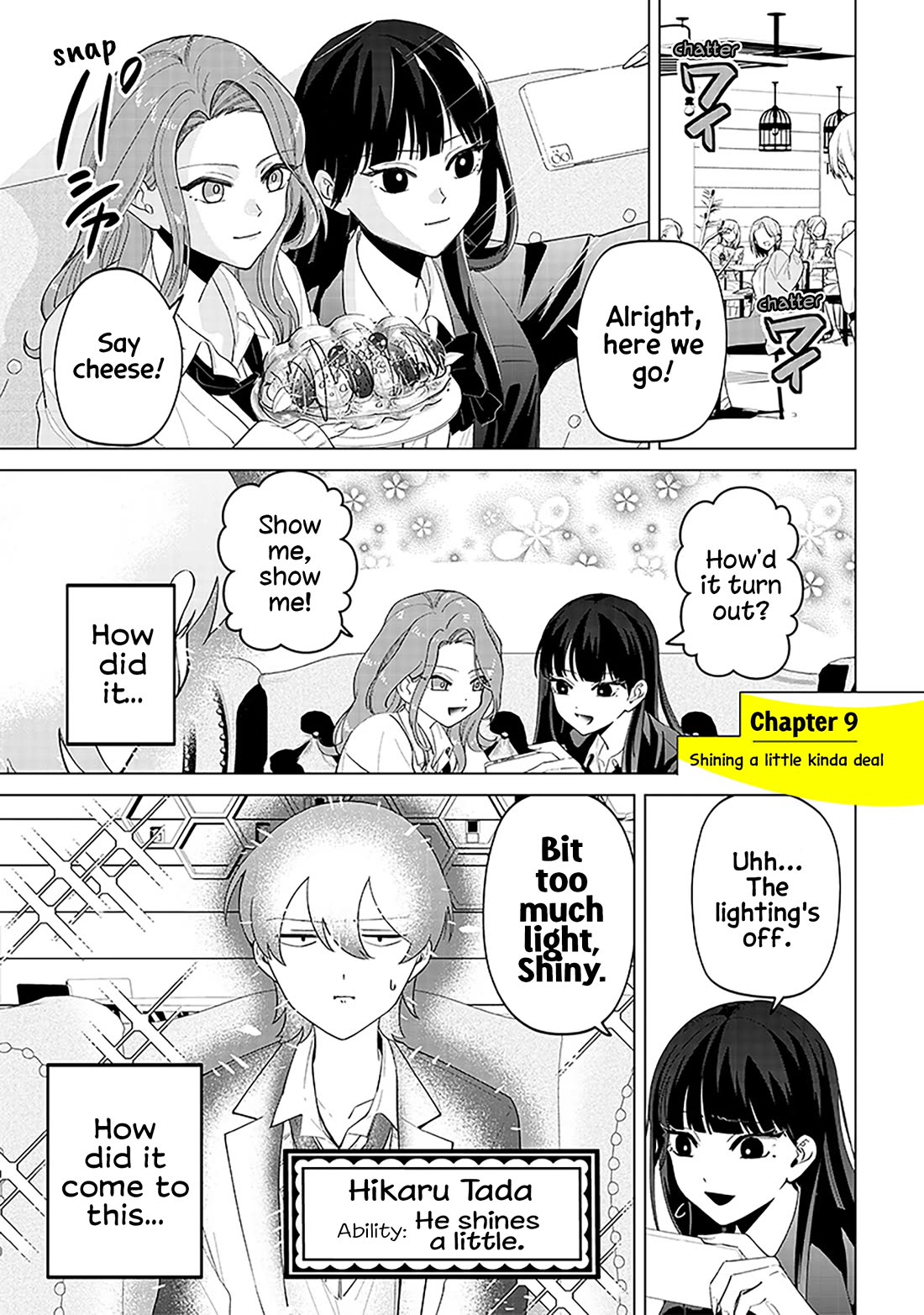 The Gals Who Always Say Insane Things: My Daily Life at a Private Paranormal High School Chapter 9 page 1 - Chapter 9: Shining a little kinda deal