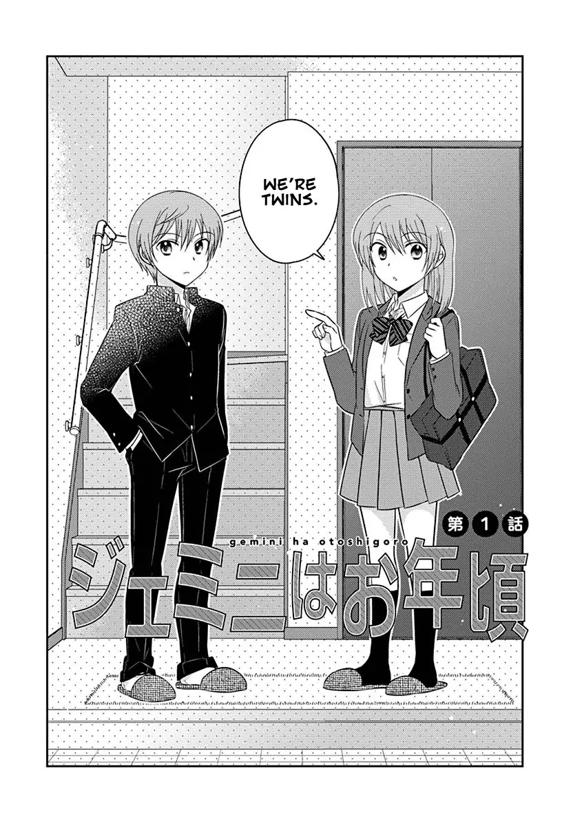 The Gemini are My Age Chapter 1 page 2 - Chapter 1: Gemini wa Otoshigoro 1
