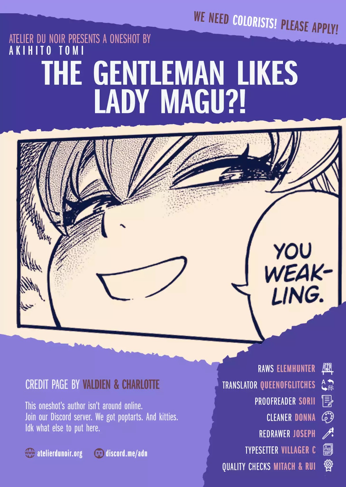 The Gentleman Likes Lady Magu?! Chapter 0 page 1 - Chapter 0: Oneshot