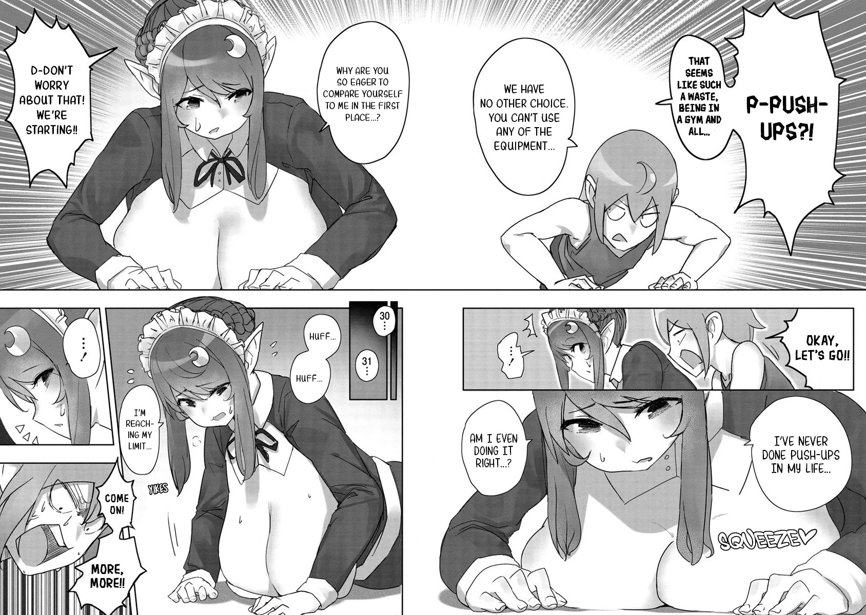 The Giant Maid Puts You in Your Place ♥ Chapter 2 page 6 - Chapter 2: Strength Showdown with the Huge Maid!!