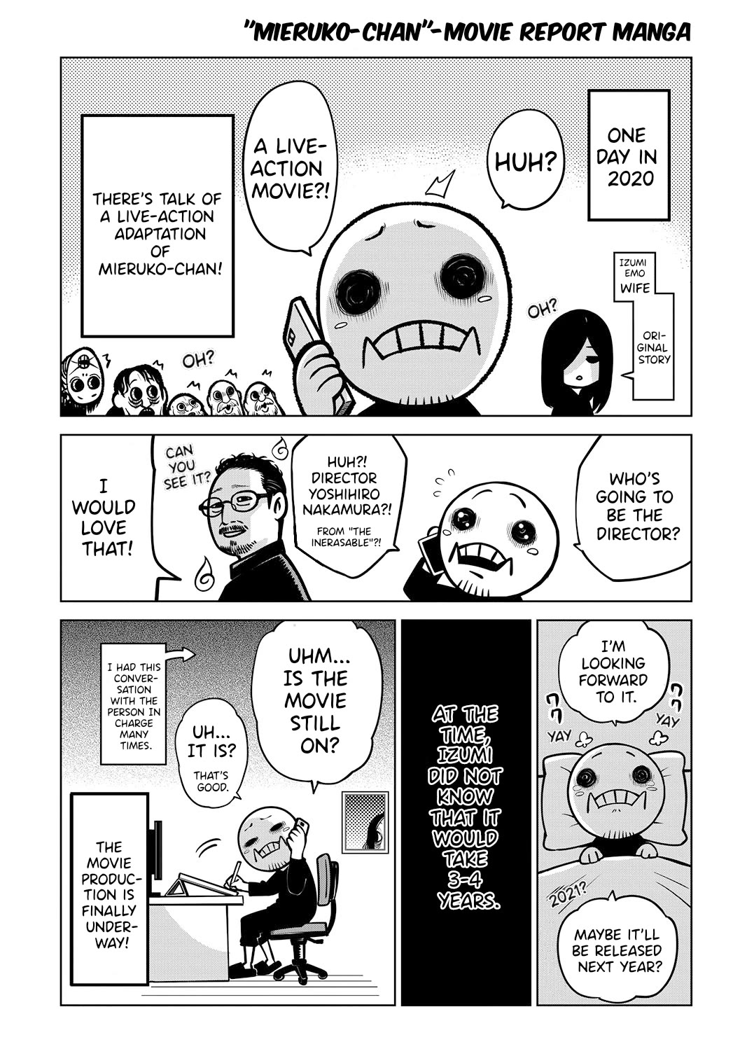 The Girl Who Can See Them Chapter 65.6 page 1 - Chapter 65.6: "Mieruko-Chan"-Movie Report Manga
