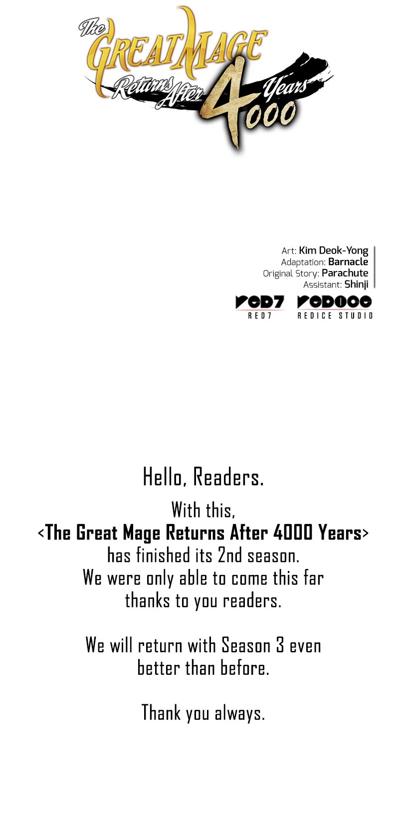 The Great Mage Returns After 4000 Years Chapter 147 page 43 - Chapter 147: Season 2 END