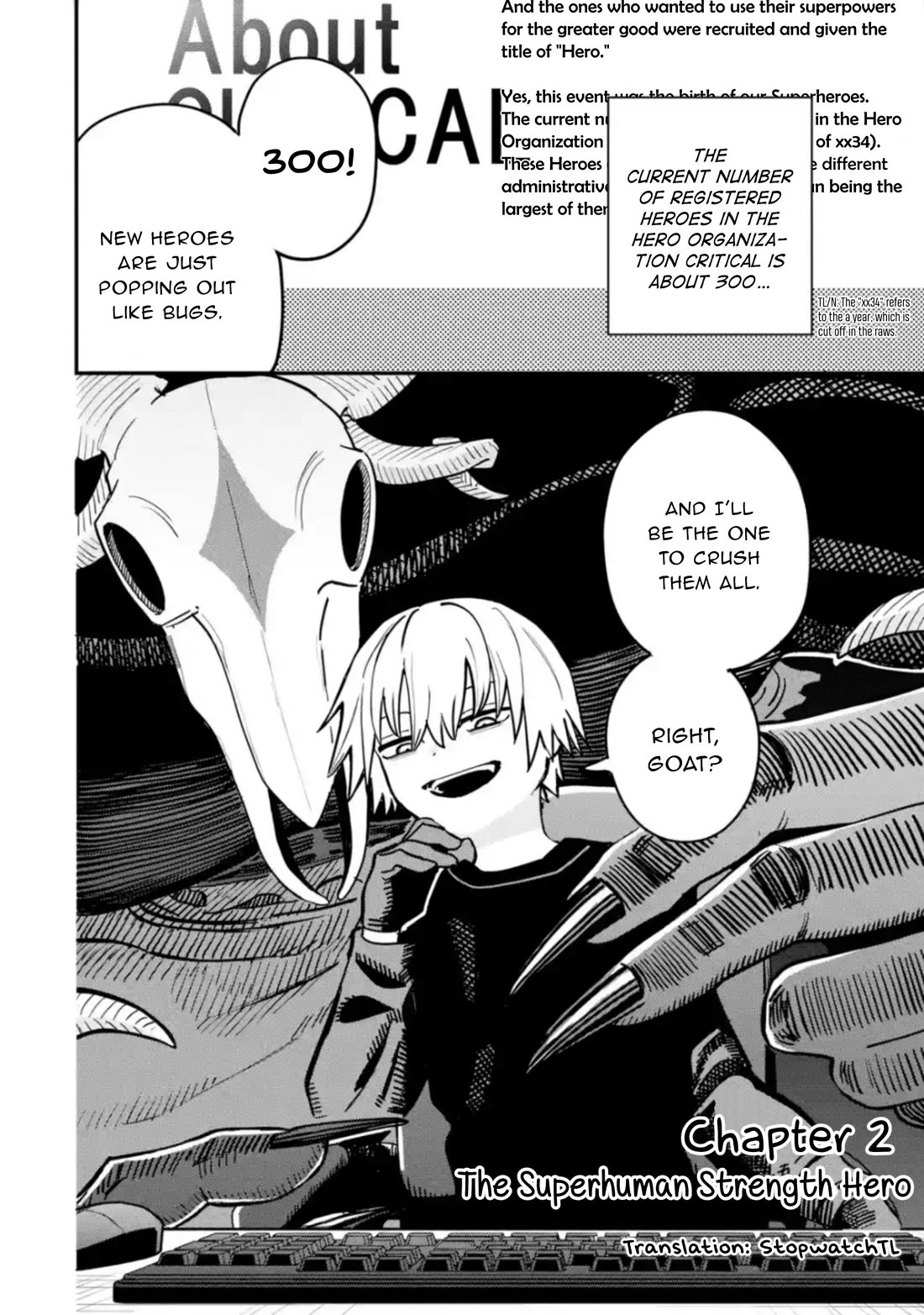 The Great Villainous Boy Chapter 2 page 3 - Chapter 2: The Superhuman Strength Hero