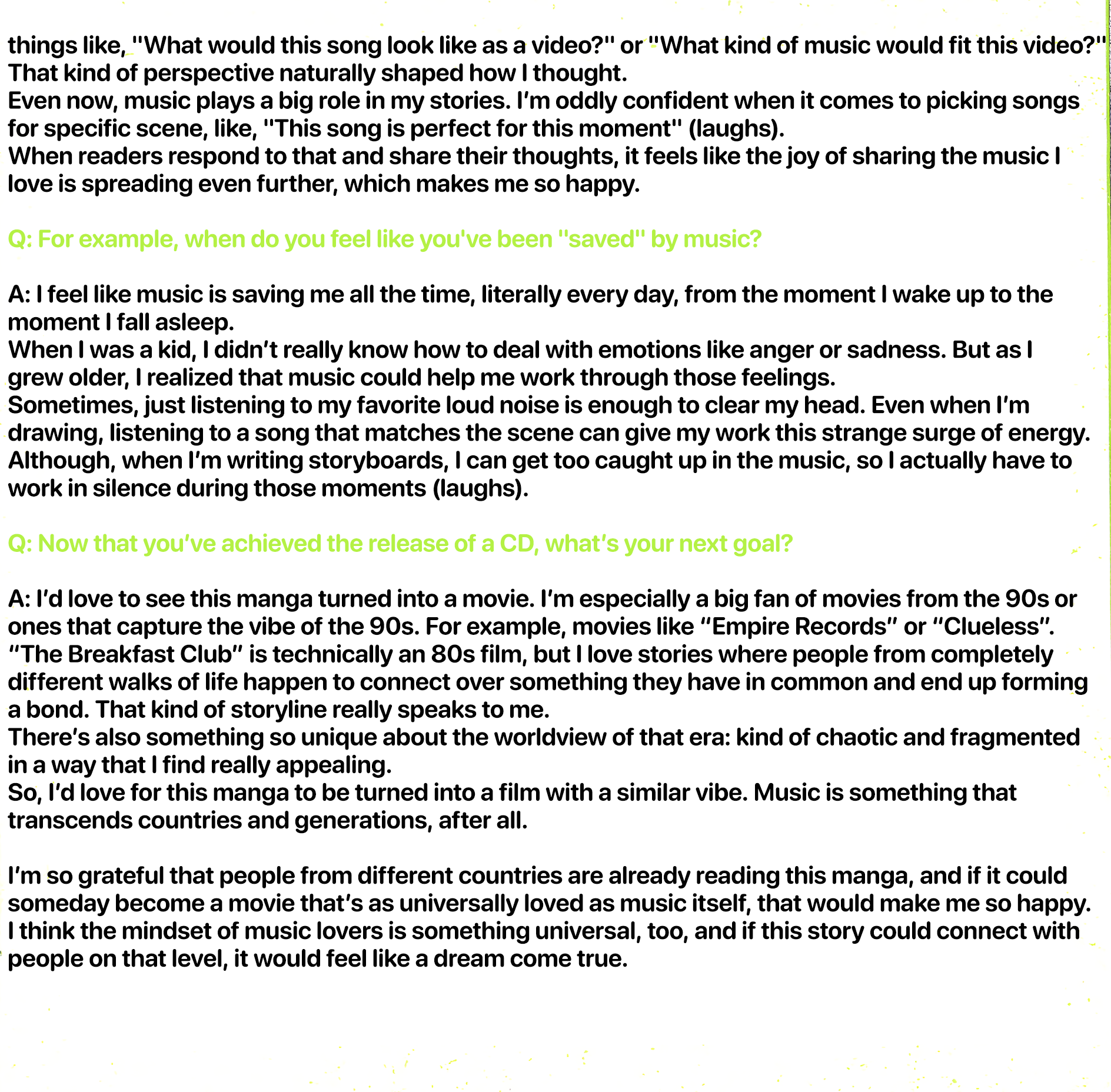 The Guy She Was Interested in Wasn't a Guy at All Chapter 113.5 page 8 - Chapter 113.5: Manga Soundtrack Booklet + Sumiko Arai Interview