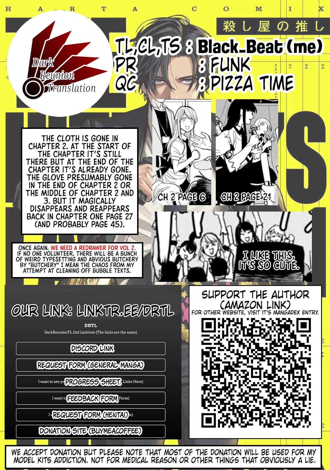 The Hitman's Fav Chapter 5.5 page 3 - Chapter 5.5: Volume 1 Extra: Backstage Story 1: New Costume
