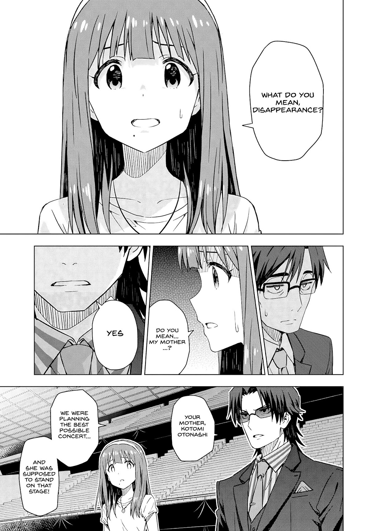 THE iDOLM@STER: Asayake wa Koganeiro Chapter 10 page 15 - Chapter 10: Under the Spell That Kotomi Otonashi Cast