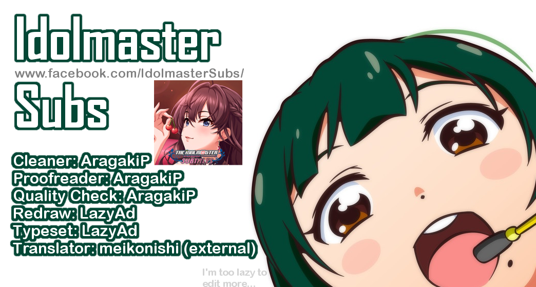THE iDOLM@STER: Asayake wa Koganeiro Chapter 12 page 25 - Chapter 12: I'll Do It for Everyone's Smiles