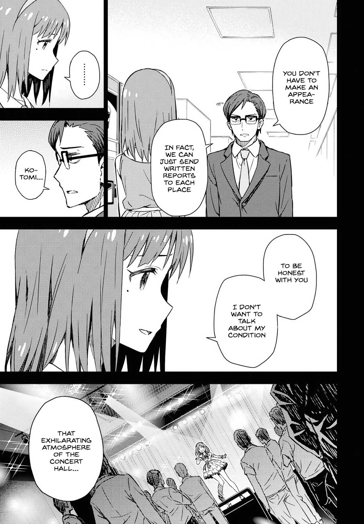 THE iDOLM@STER: Asayake wa Koganeiro Chapter 13 page 15 - Chapter 13: I Will Come To... Understand My Mother, Kotomi's, Footsteps