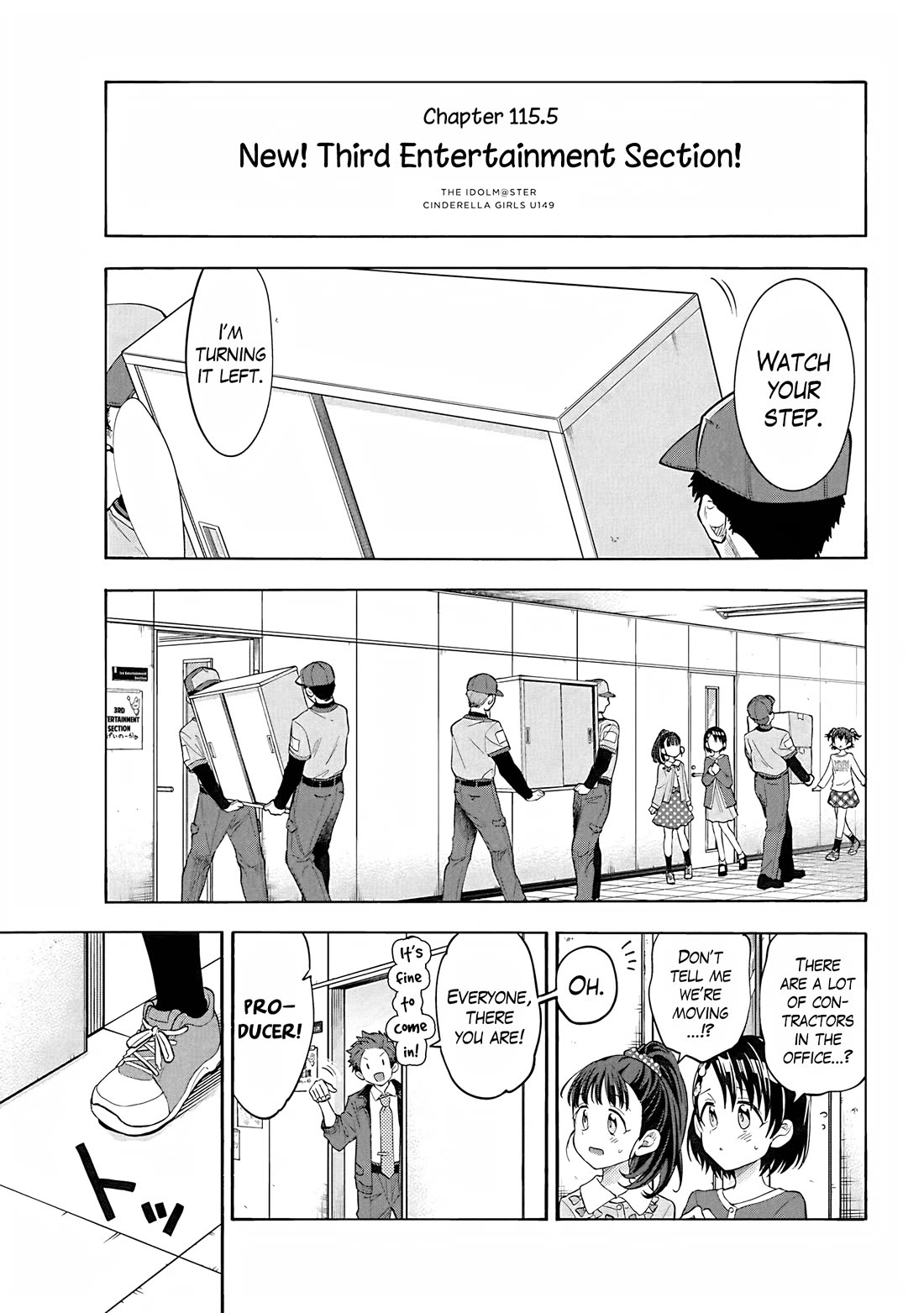 THE iDOLM@STER Cinderella Girls - U149 Chapter 118.5 page 1 - Chapter 118.5: New! Third Entertainment Section! / new generations