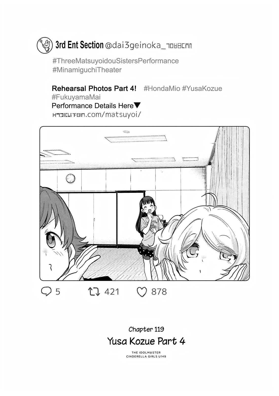 THE iDOLM@STER Cinderella Girls - U149 Chapter 122 page 1 - Chapter 122: Yusa Kozue Part 4