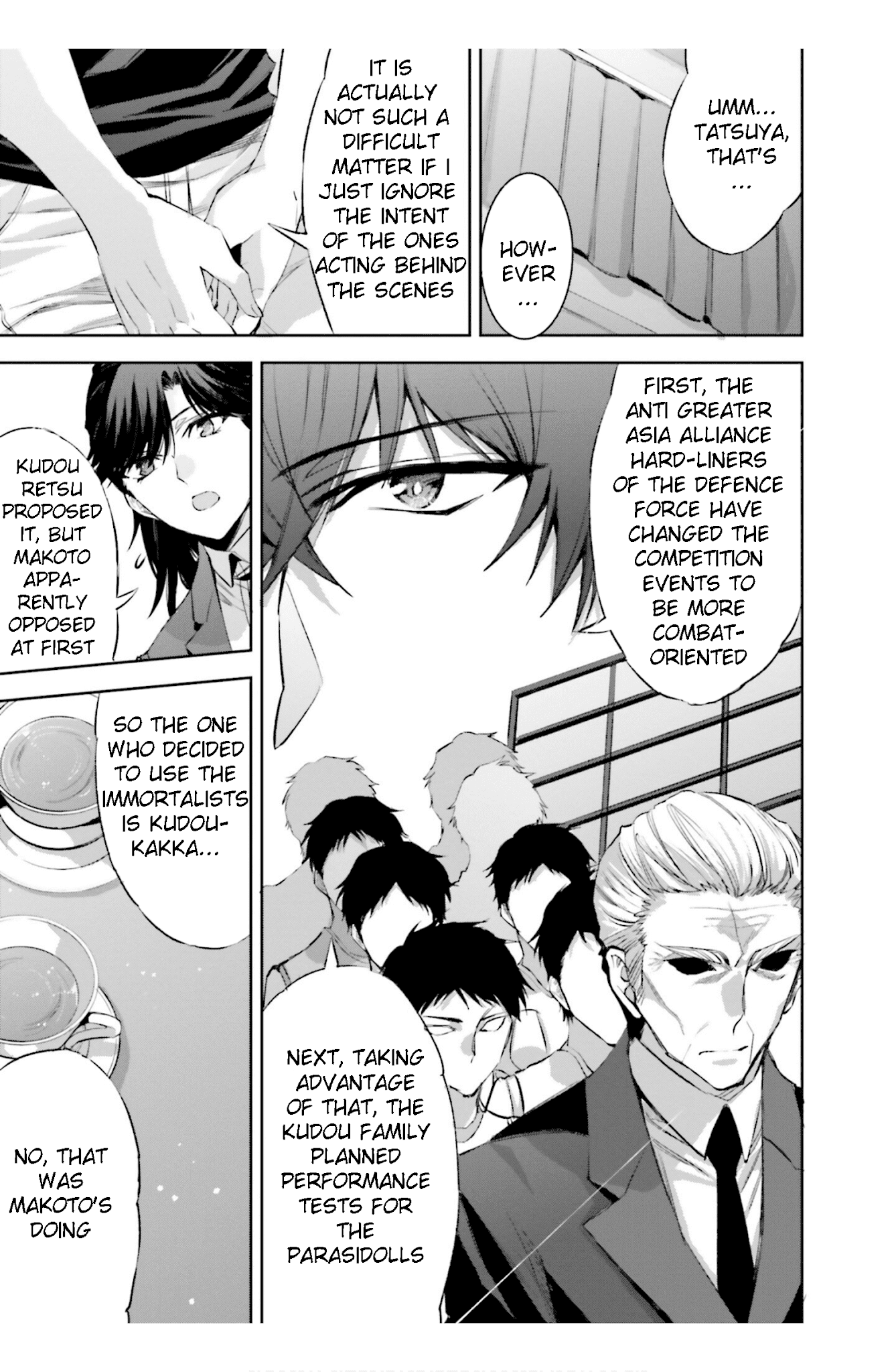 The Irregular at Magic High School: Steeplechase Arc Chapter 17 page 29 - Chapter 17: Kokonokame, tookame, yoru - Day nine, day ten, night