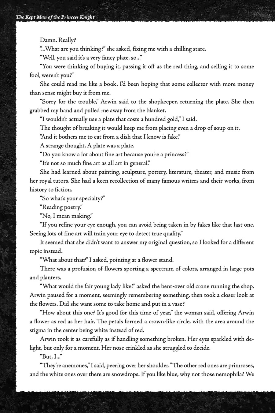 The Kept Man of the Princess Knight Chapter 4.1 page 4 - Chapter 4.1: Bonus Short Story: "The Name of the Flower" by Toru Shirogane