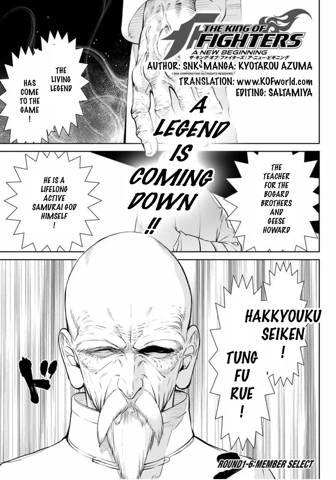 The King of Fighters: A New Beginning Chapter 6 page 1 - Chapter 6: Round 1-6: Member Select