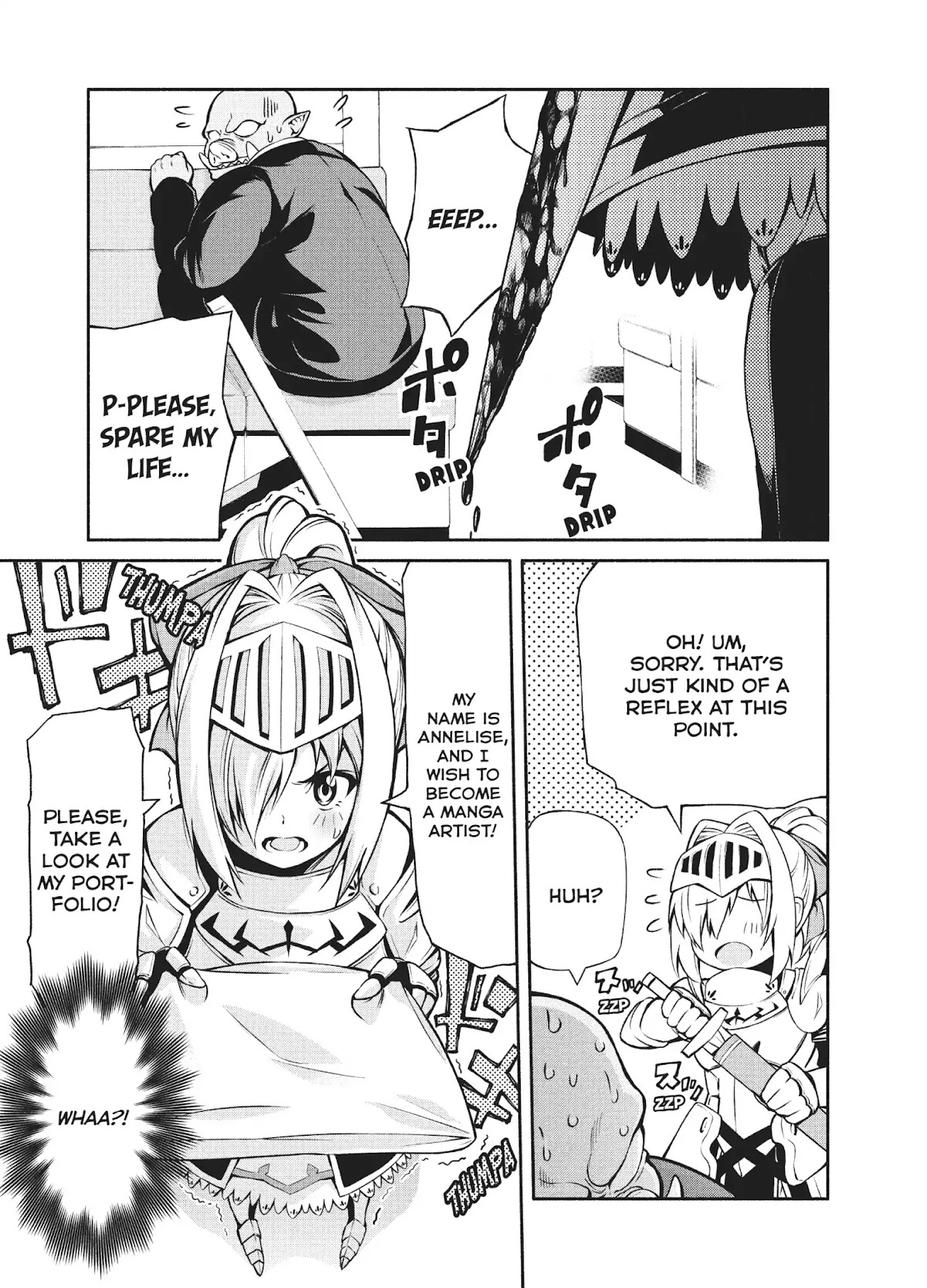 The Knight Cartoonist and Her Orc Editor Chapter 1 page 10 - Chapter 1: THE KNIGHT'S MANGA SUBMISSION!