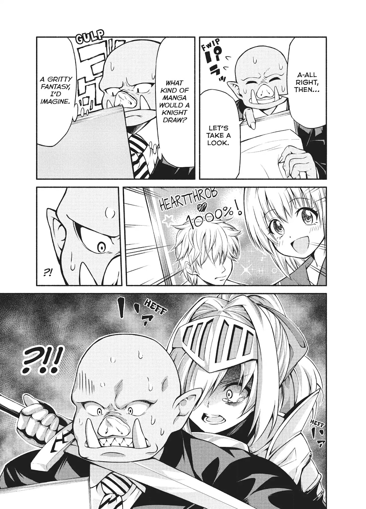 The Knight Cartoonist and Her Orc Editor Chapter 1 page 12 - Chapter 1: THE KNIGHT'S MANGA SUBMISSION!