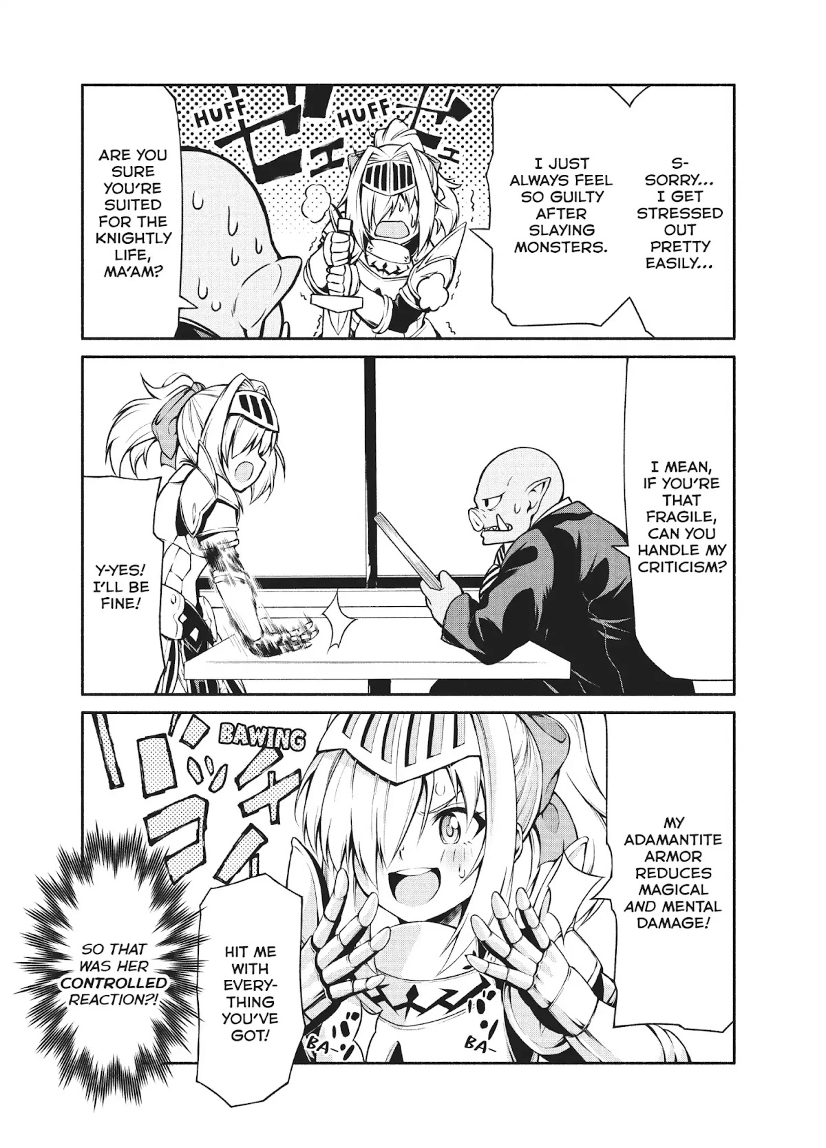 The Knight Cartoonist and Her Orc Editor Chapter 1 page 14 - Chapter 1: THE KNIGHT'S MANGA SUBMISSION!