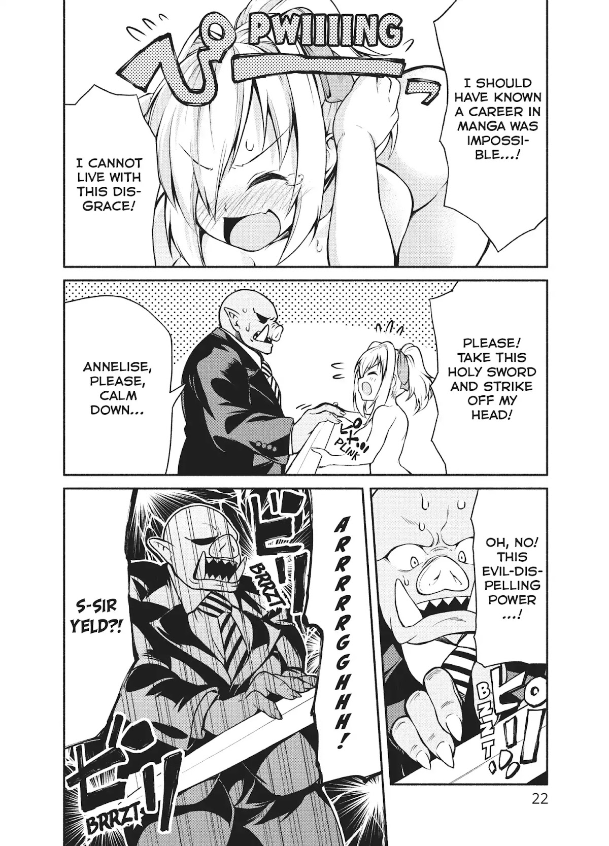 The Knight Cartoonist and Her Orc Editor Chapter 1 page 23 - Chapter 1: THE KNIGHT'S MANGA SUBMISSION!