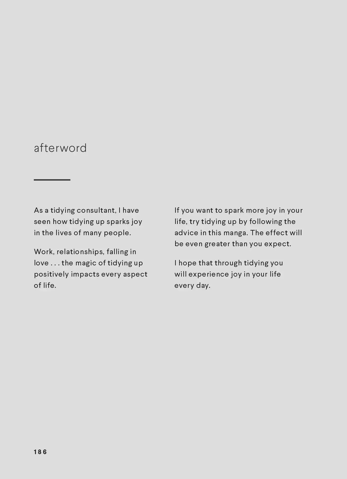 The Life-Changing Manga of Tidying Up: A Magical Story Chapter 10.5 page 1 - Afterword