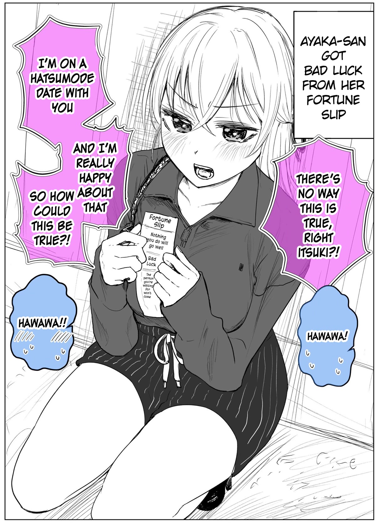 The Many Weaknesses of My Yankee Girlfriend Chapter 1.5 page 1 - Chapter 1.5: My girlfriend got bad luck from her fortune slip