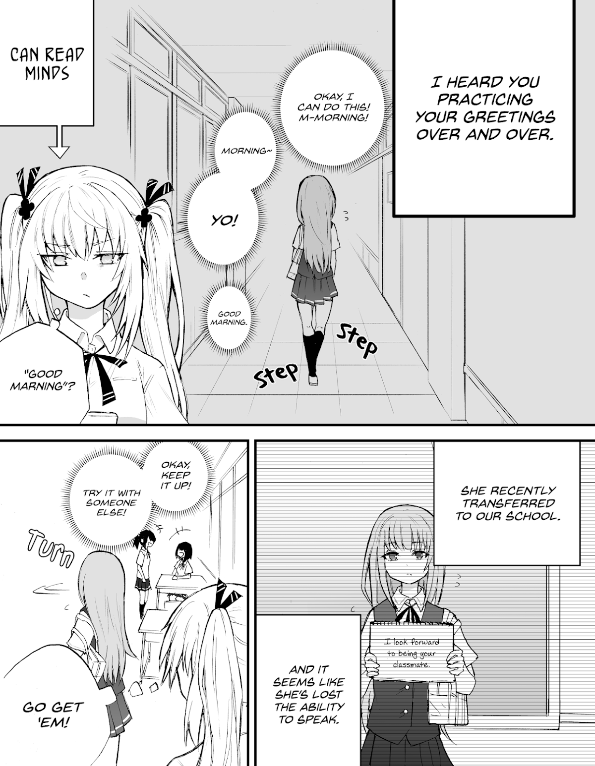 The Mute Girl and Her New Friend Chapter 2 page 2 - Chapter 2: Greetings
