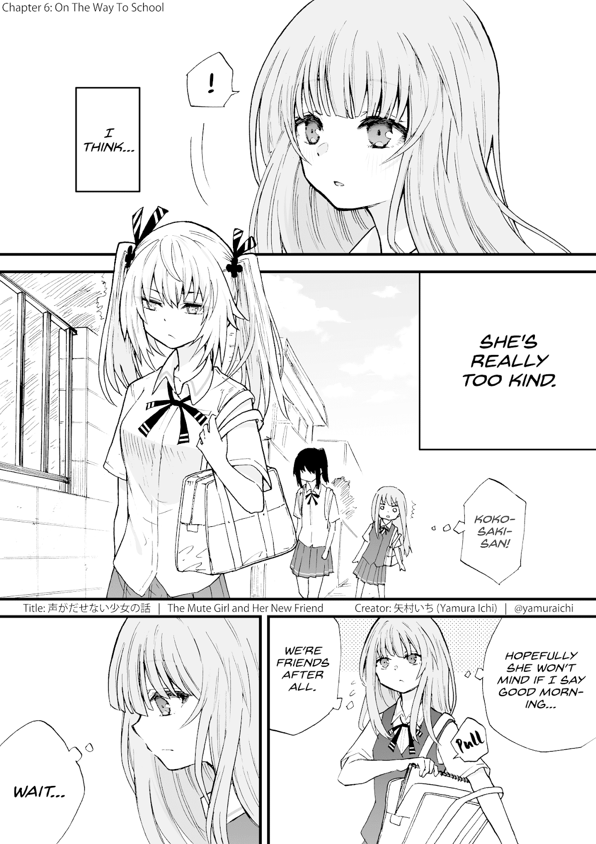 The Mute Girl and Her New Friend Chapter 6 page 1 - Chapter 6: On The Way To School