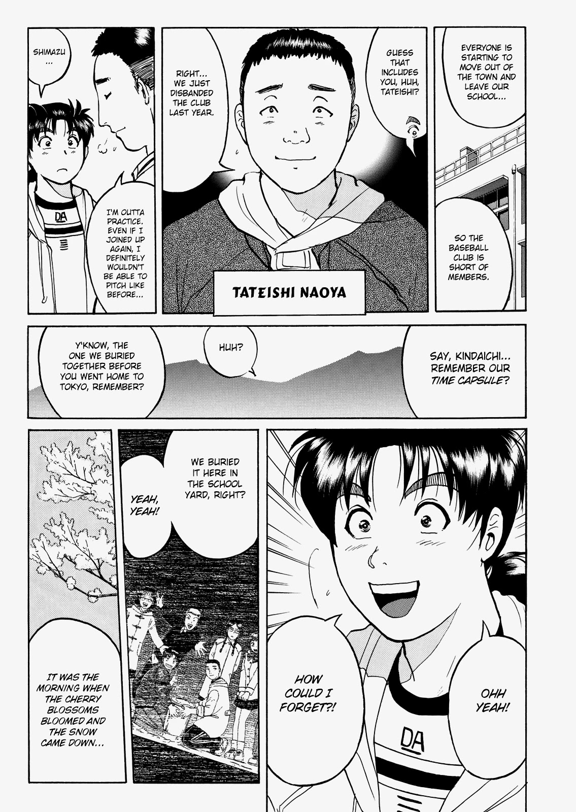 The New Kindaichi Detective Files Chapter 5.1 page 10 - Vol.5 Chapter 1: Cherry Blossoms, Snow, and the Time Capsule
