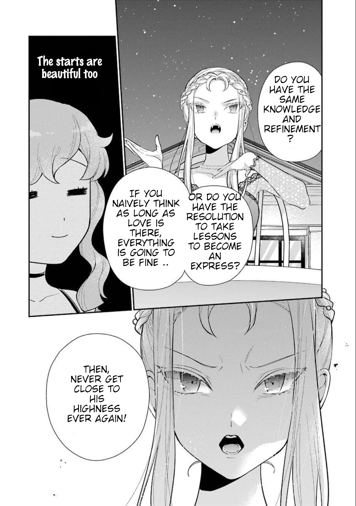 The Noble Girl With a Crush on a Plain and Studious Guy Finds the Arrogant Prince to Be a Nuisance Chapter 6 page 9 - Chapter 6: The ice lady’s warning