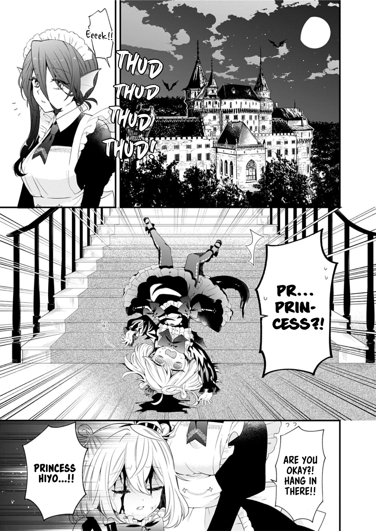 The Old Man That Was Reincarnated as a Young Girl in the Demon World Wants to Become the Demon Lord for the Sake of Peace Chapter 1 page 2 - Chapter 1: The Beginning, a Crimson Night