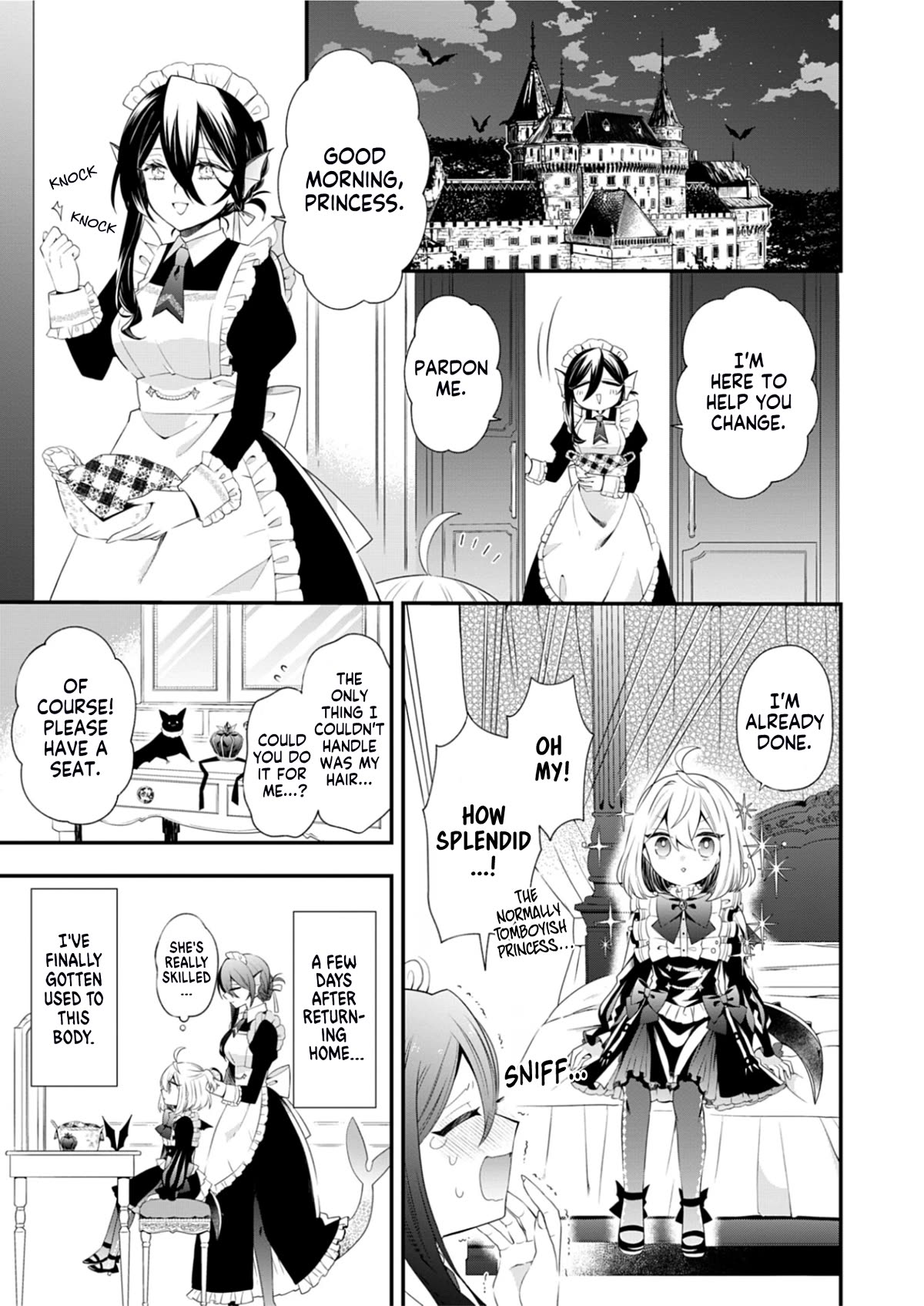 The Old Man That Was Reincarnated as a Young Girl in the Demon World Wants to Become the Demon Lord for the Sake of Peace Chapter 3 page 2 - Chapter 3: Alchemist of the Blue Philosopher's Stone