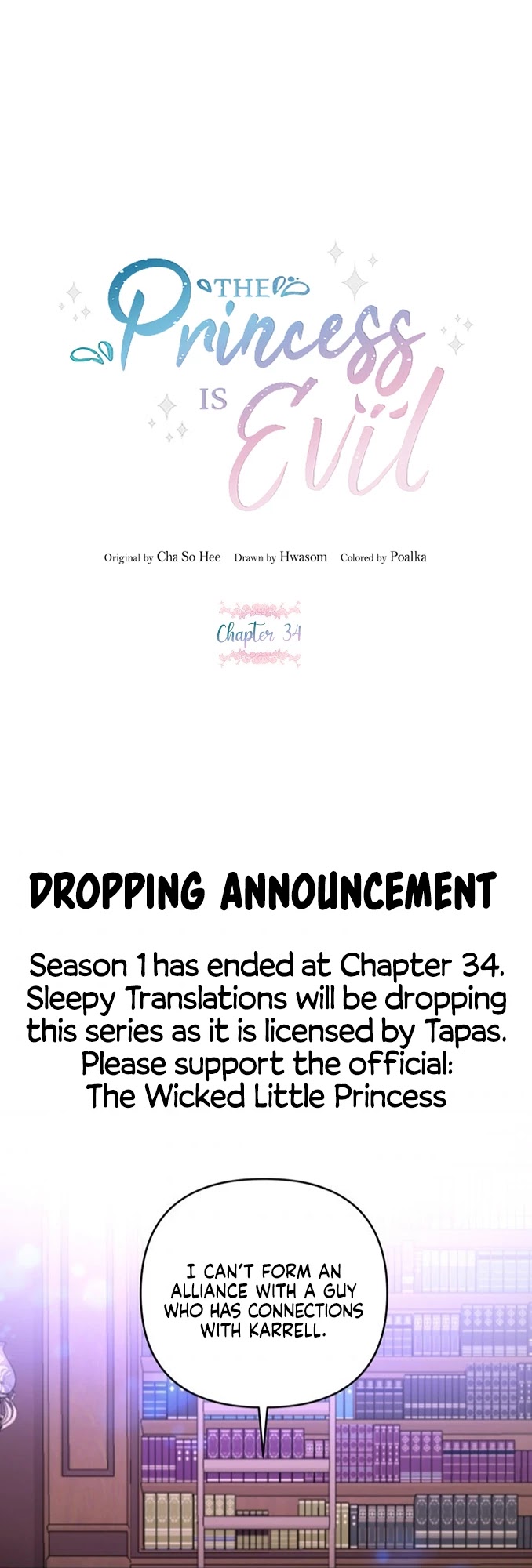 The Princess Is Evil Chapter 34 page 2 - Chapter 34: [Season 1 END: Dropping Announcement]