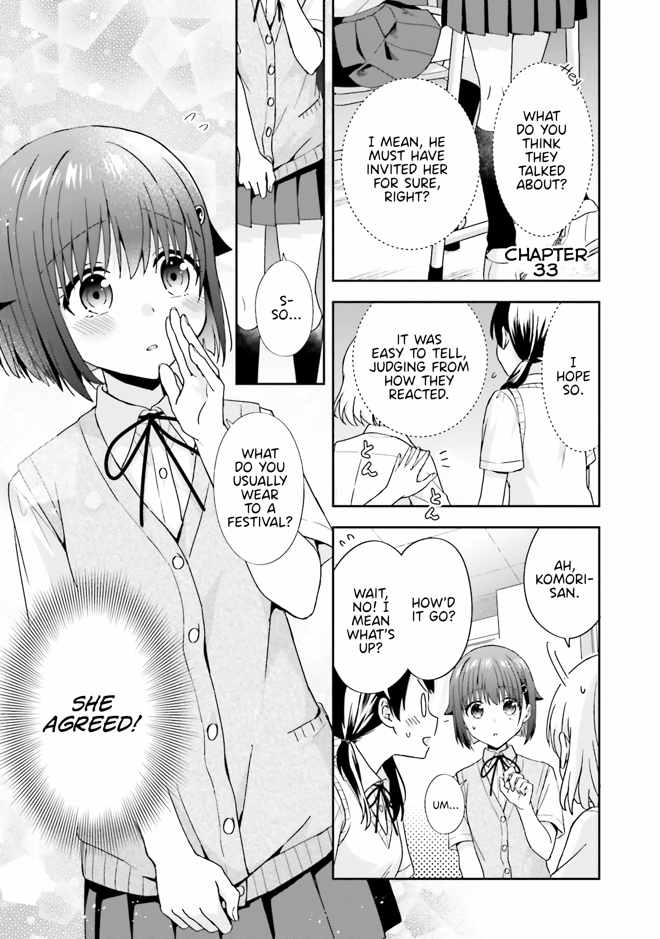 The quiet Komori-san and the loud Oobayashi-kun Chapter 33 page 1 - Chapter 33