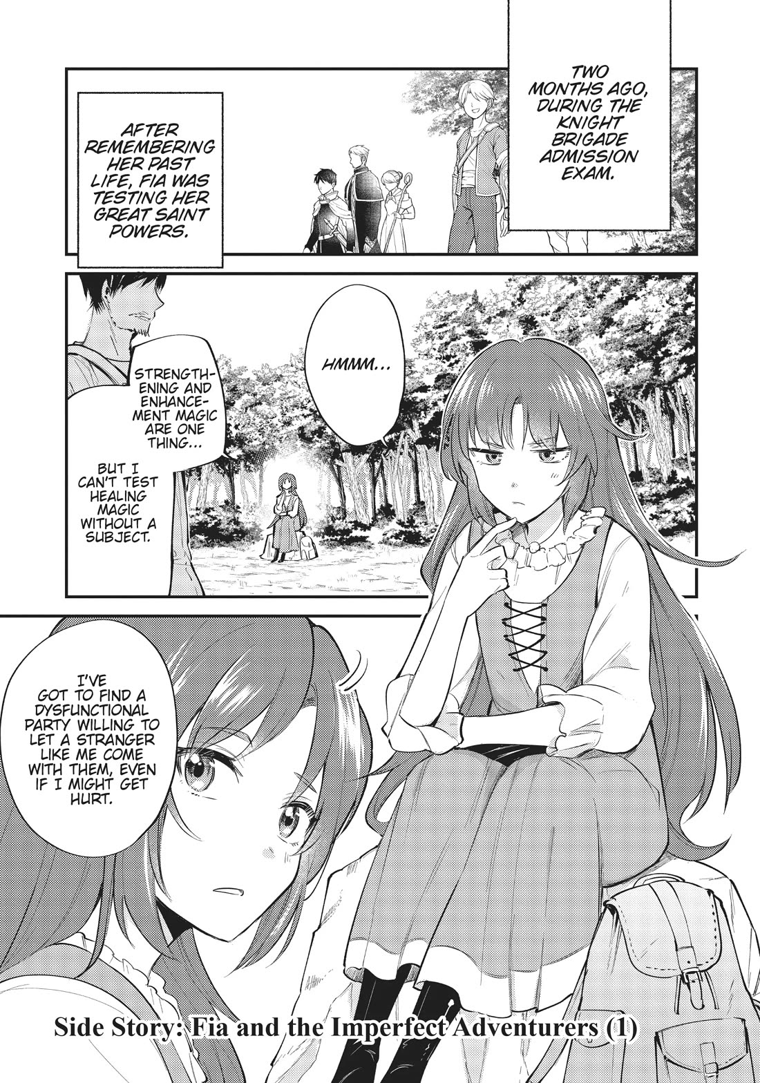 The Reincarnated Great Saint Hides That She's a Saint Chapter 21.1 page 1 - Chapter 21.1: Side Story: Fia and the Imperfect Adventurers (1)