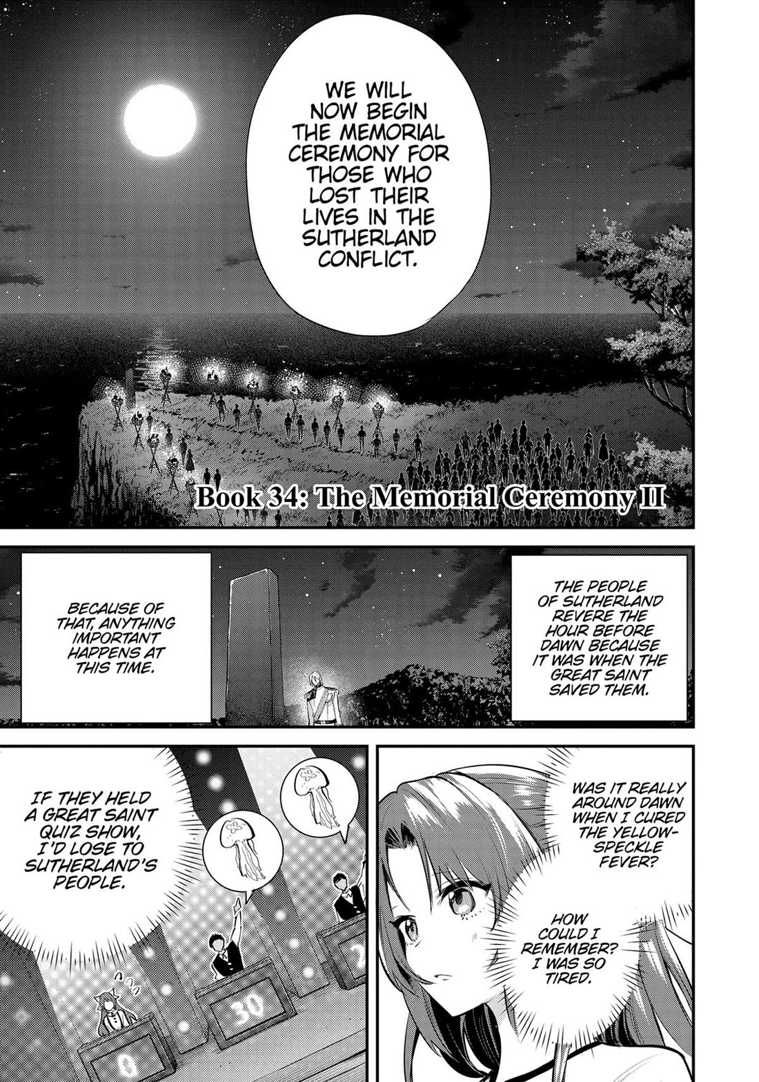 The Reincarnated Great Saint Hides That She's a Saint Chapter 34 page 1 - Chapter 34: The Memorial Ceremony (2)