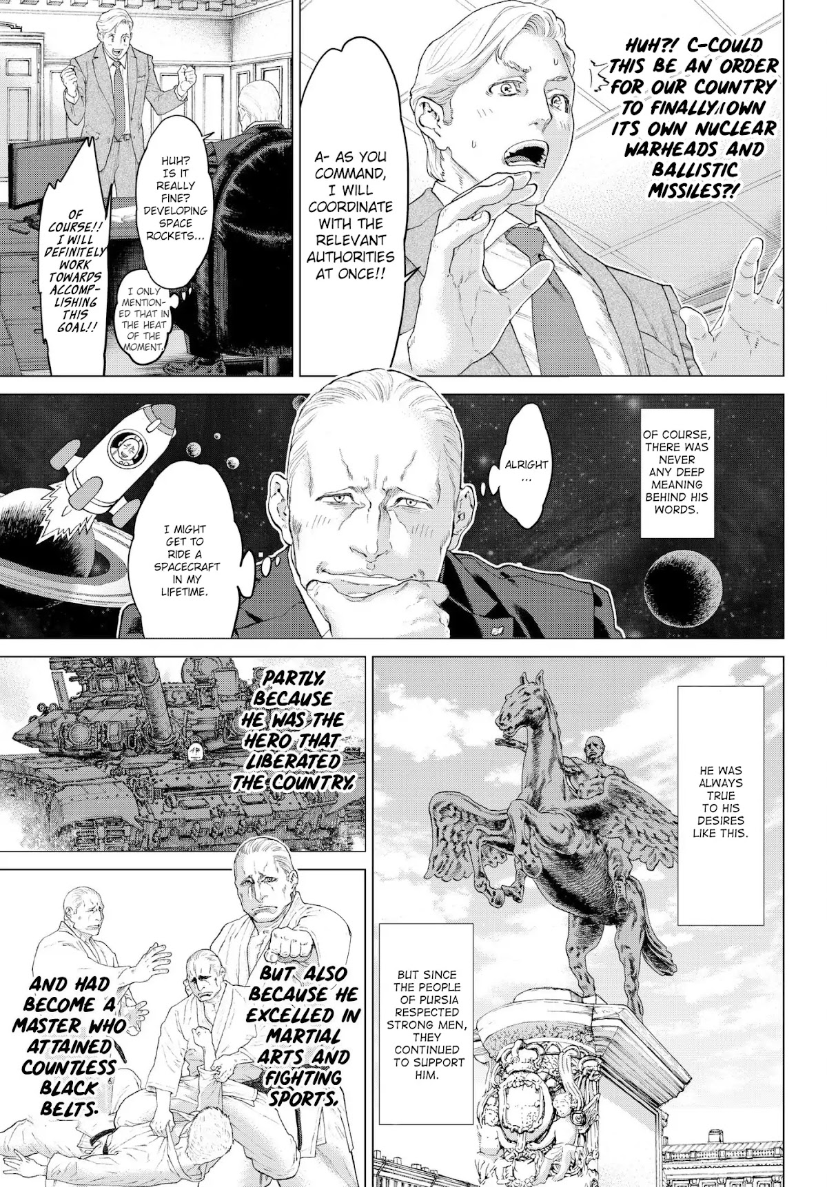 The Ride-On King Chapter 1 page 8 - Chapter 1: The President, and The Wyvern
