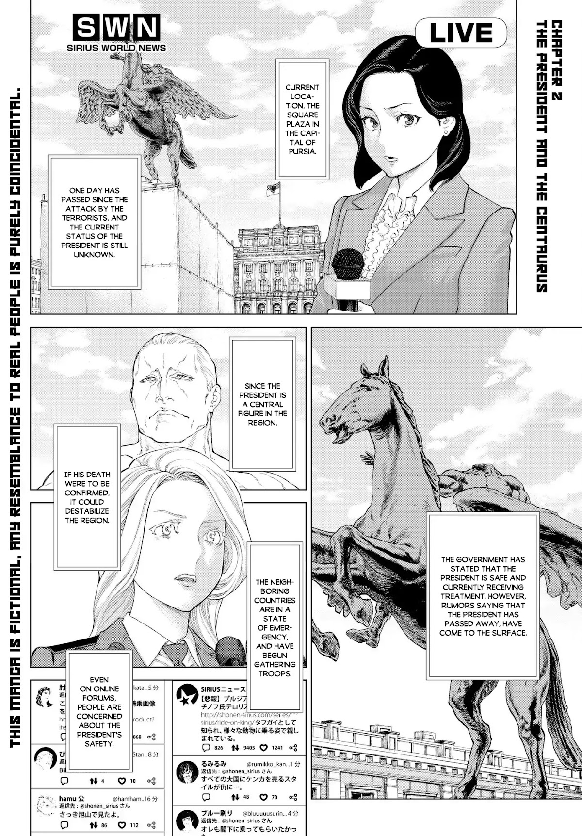The Ride-On King Chapter 2 page 2 - Chapter 2: The President, and the Centaurus