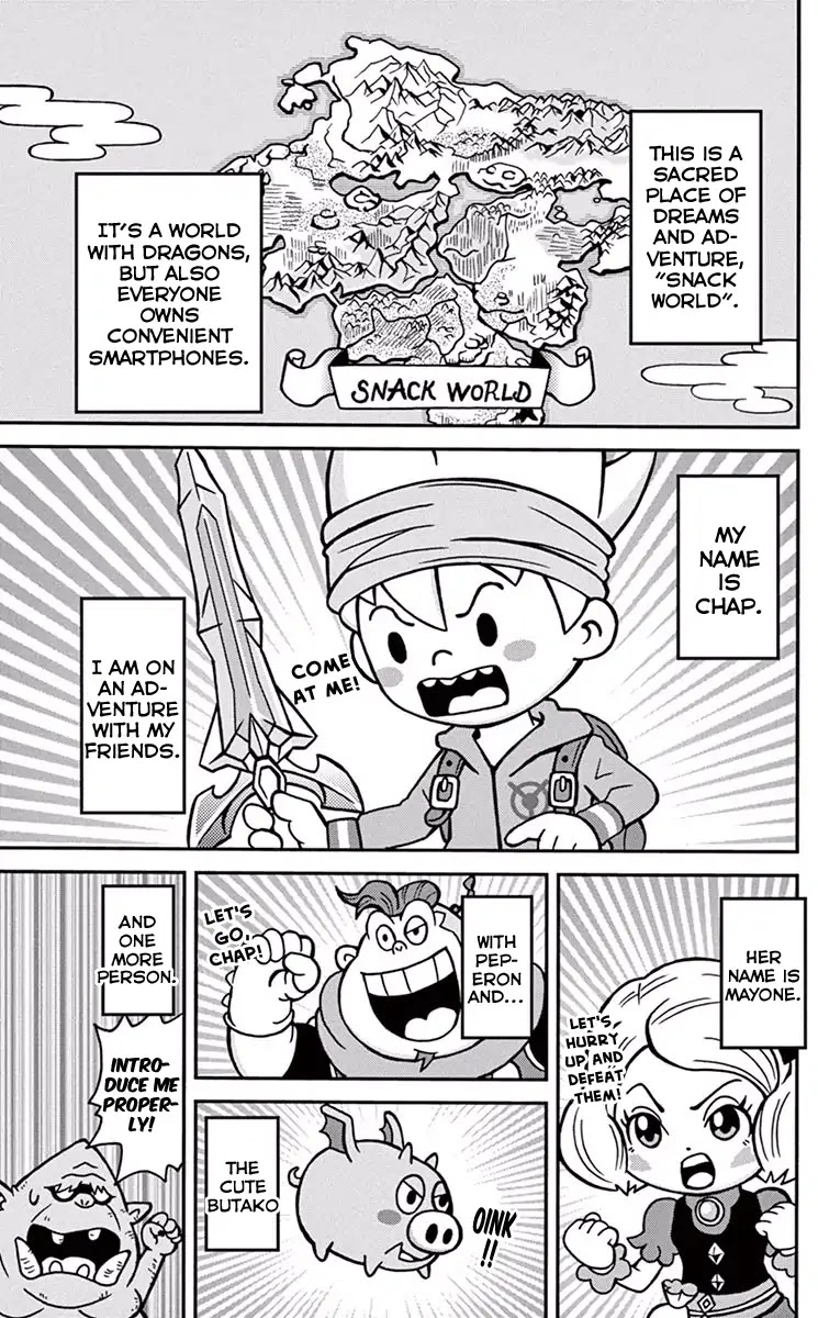 The Snack World (CoroCoro) Chapter 2 page 2 - Chapter 2: Talk of the town!! Super popular!!