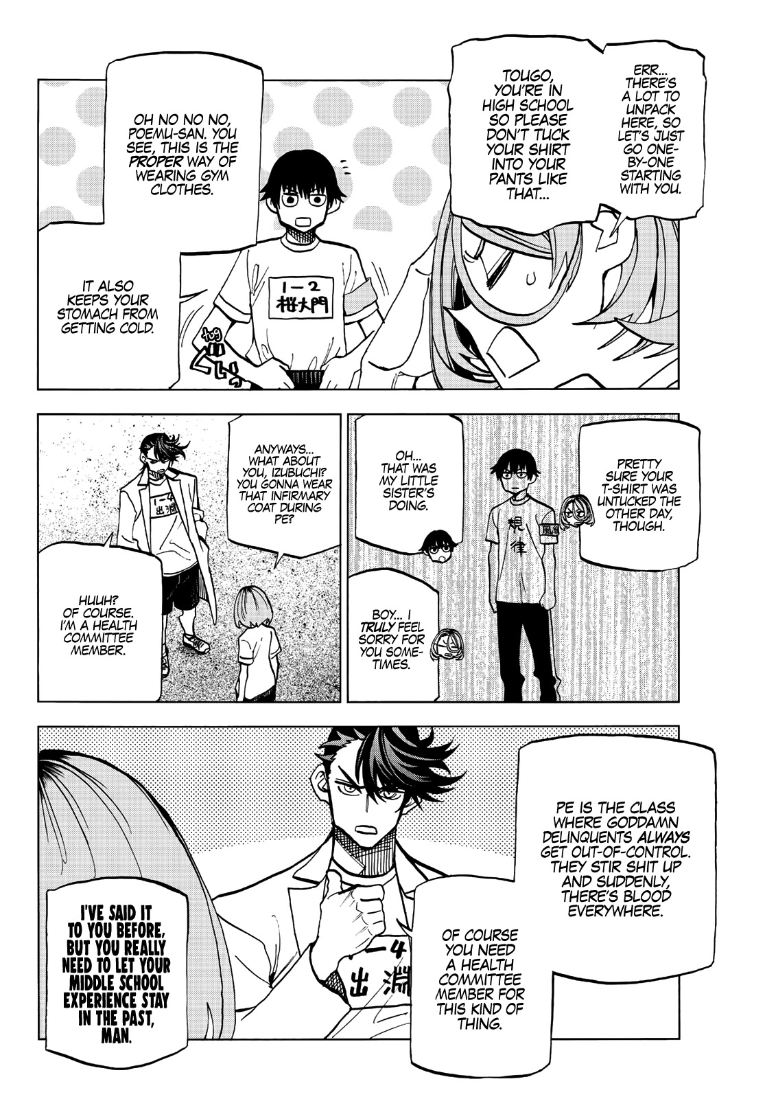 The Story Between a Dumb Prefect and a High School Girl with an Inappropriate Skirt Length Chapter 14 page 7 - Chapter 14: The Story About the Dumb Prefect and His Friends Working Hard During Their PE Class