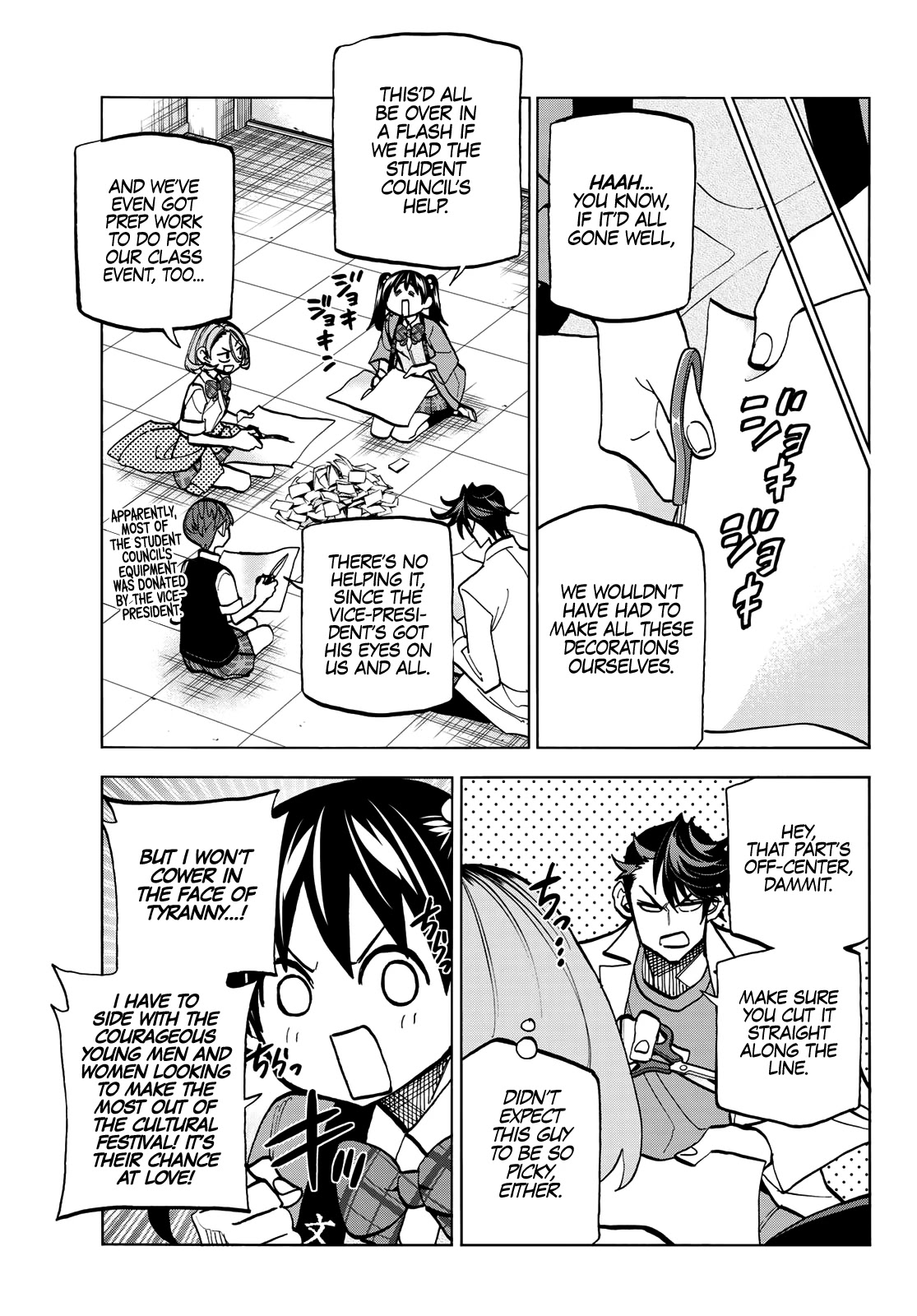 The Story Between a Dumb Prefect and a High School Girl with an Inappropriate Skirt Length Chapter 28 page 13 - Chapter 28: The Story About the Dumb Prefect's Lead-Up to the Cultural Festival, Part 1