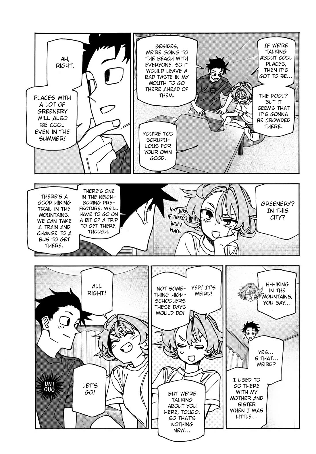 The Story Between a Dumb Prefect and a High School Girl with an Inappropriate Skirt Length Chapter 78 page 3 - Chapter 78: The Story of the Dumb Couple’s Hike