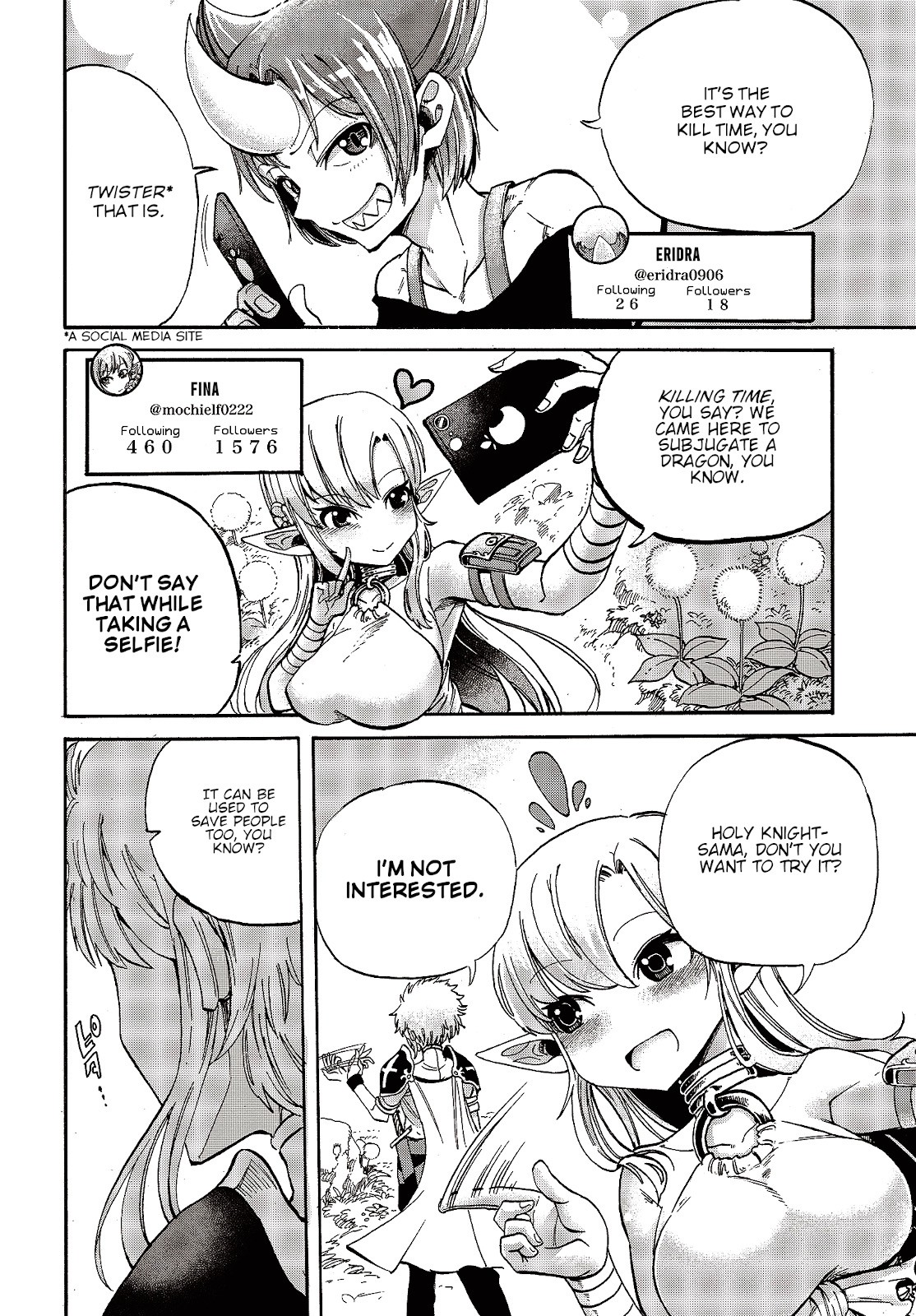 The Strongest Holy Knight in a Different World Is Too Much of a Noob, He Got in a Troll Fight Today Too~I Don't Follow You and You Don’t Follow Me, but Please Excuse Me.~ Chapter 1 page 3 - Chapter 1