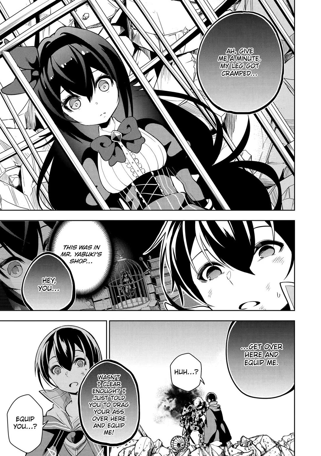 The Strongest Swordsman Has Zero Equipment Slots, but He Can Equip up to 9999 Items if It’s (Cute) Cursed Equipment Chapter 1 page 46 - Chapter 1
