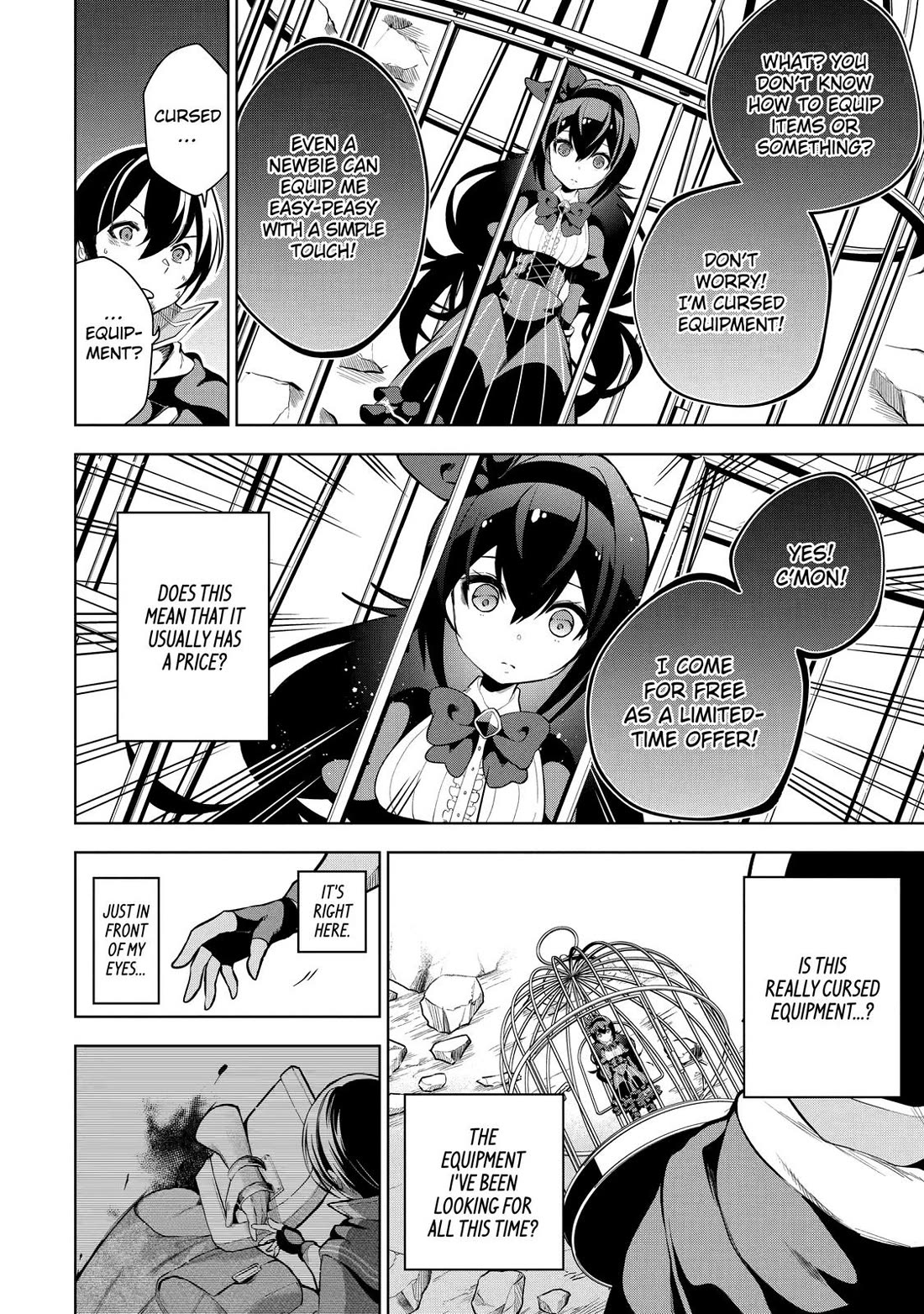 The Strongest Swordsman Has Zero Equipment Slots, but He Can Equip up to 9999 Items if It’s (Cute) Cursed Equipment Chapter 1 page 47 - Chapter 1