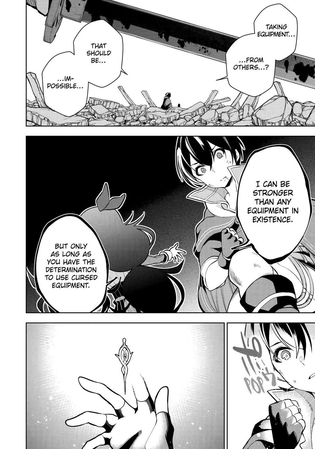 The Strongest Swordsman Has Zero Equipment Slots, but He Can Equip up to 9999 Items if It’s (Cute) Cursed Equipment Chapter 1 page 57 - Chapter 1