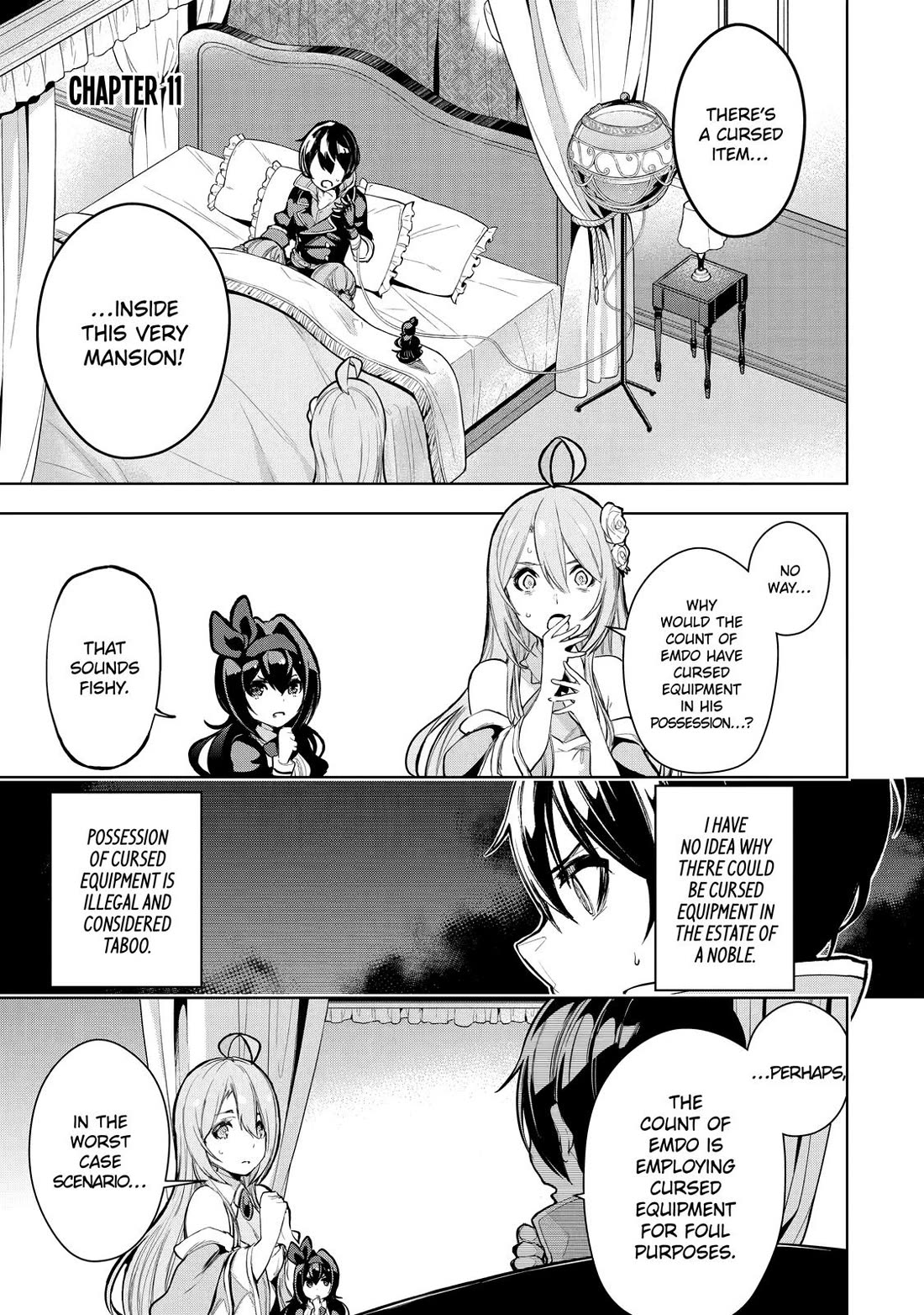 The Strongest Swordsman Has Zero Equipment Slots, but He Can Equip up to 9999 Items if It’s (Cute) Cursed Equipment Chapter 11 page 1 - Chapter 11