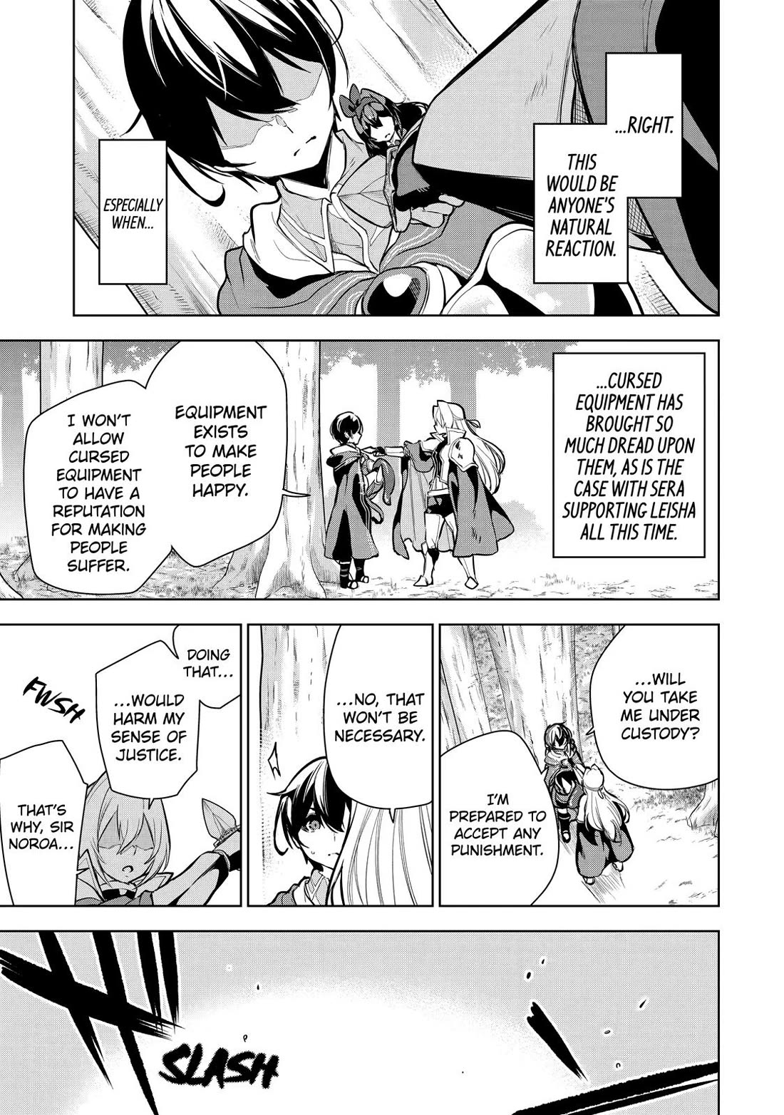 The Strongest Swordsman Has Zero Equipment Slots, but He Can Equip up to 9999 Items if It’s (Cute) Cursed Equipment Chapter 14 page 32 - Chapter 14