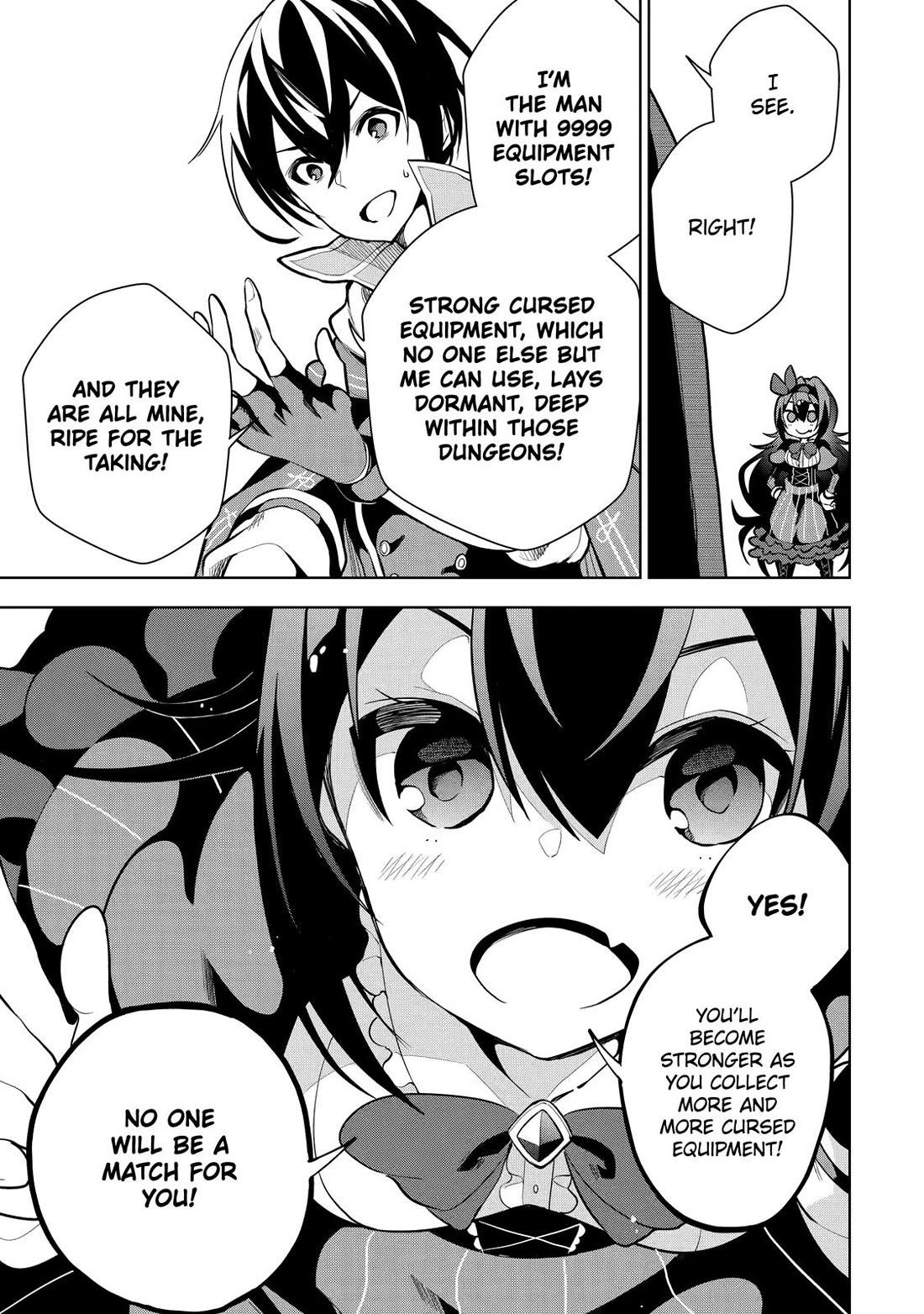 The Strongest Swordsman Has Zero Equipment Slots, but He Can Equip up to 9999 Items if It’s (Cute) Cursed Equipment Chapter 2 page 16 - Chapter 2