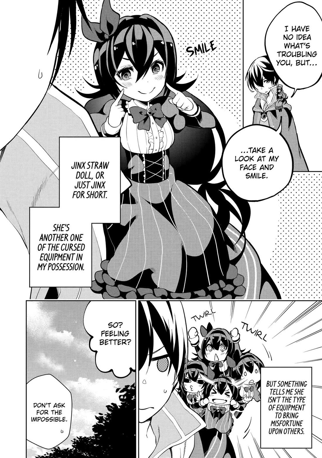 The Strongest Swordsman Has Zero Equipment Slots, but He Can Equip up to 9999 Items if It’s (Cute) Cursed Equipment Chapter 2 page 4 - Chapter 2