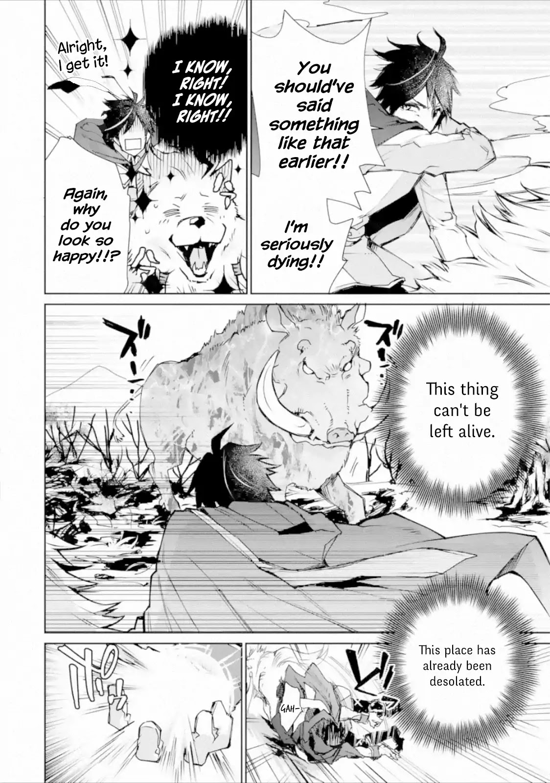 The Strongest Wizard Becomes a Countryside Guardsman After Taking an Arrow to the Knee Chapter 3.1 page 25 - Chapter 3.1 - 3.3: I was the Strongest Sorcerer. And Then I Sent an Enoemous Magical Boar Flying (1)