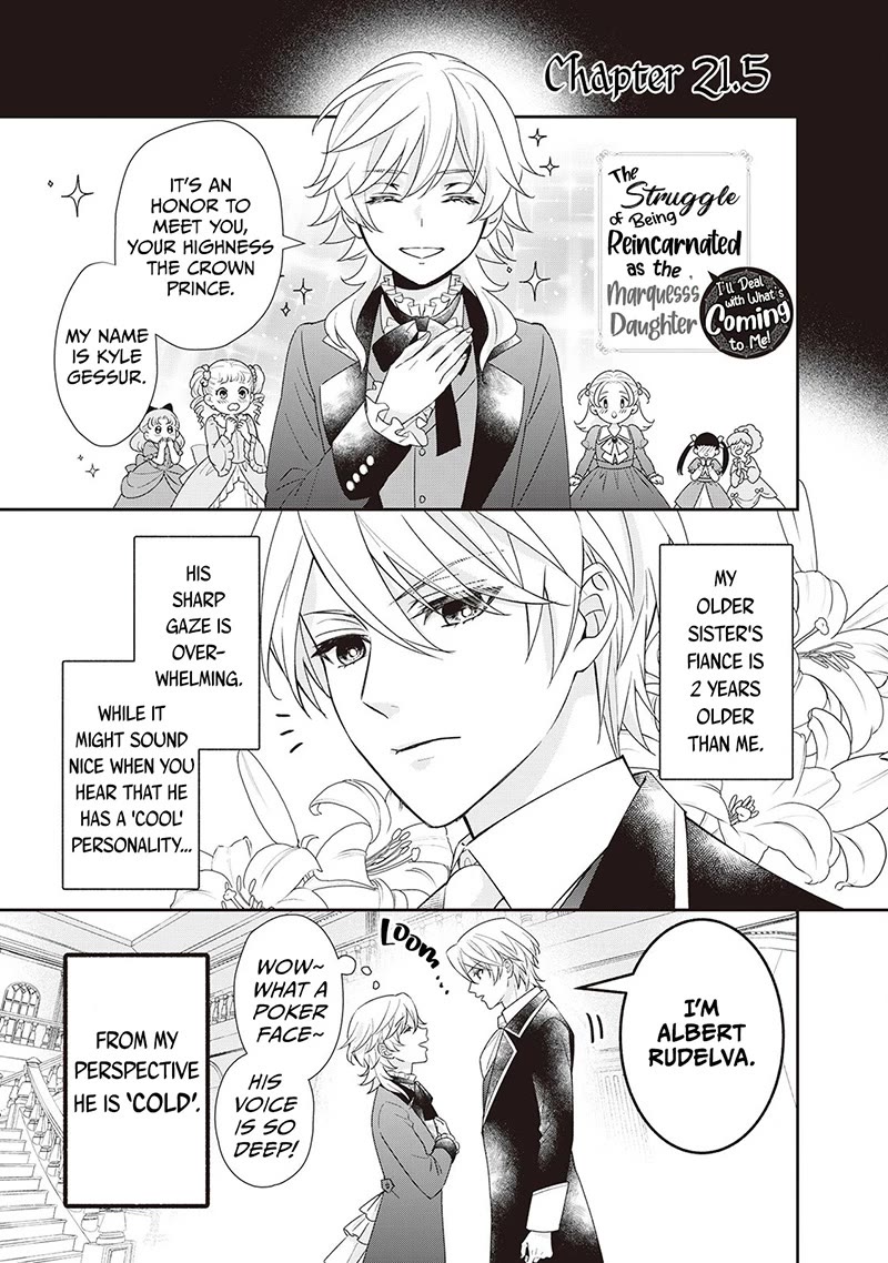 The Struggle of Being Reincarnated as the Marquess's Daughter: I'll Deal with What’s Coming to Me! Chapter 21.5 page 2 - Chapter 21.5
