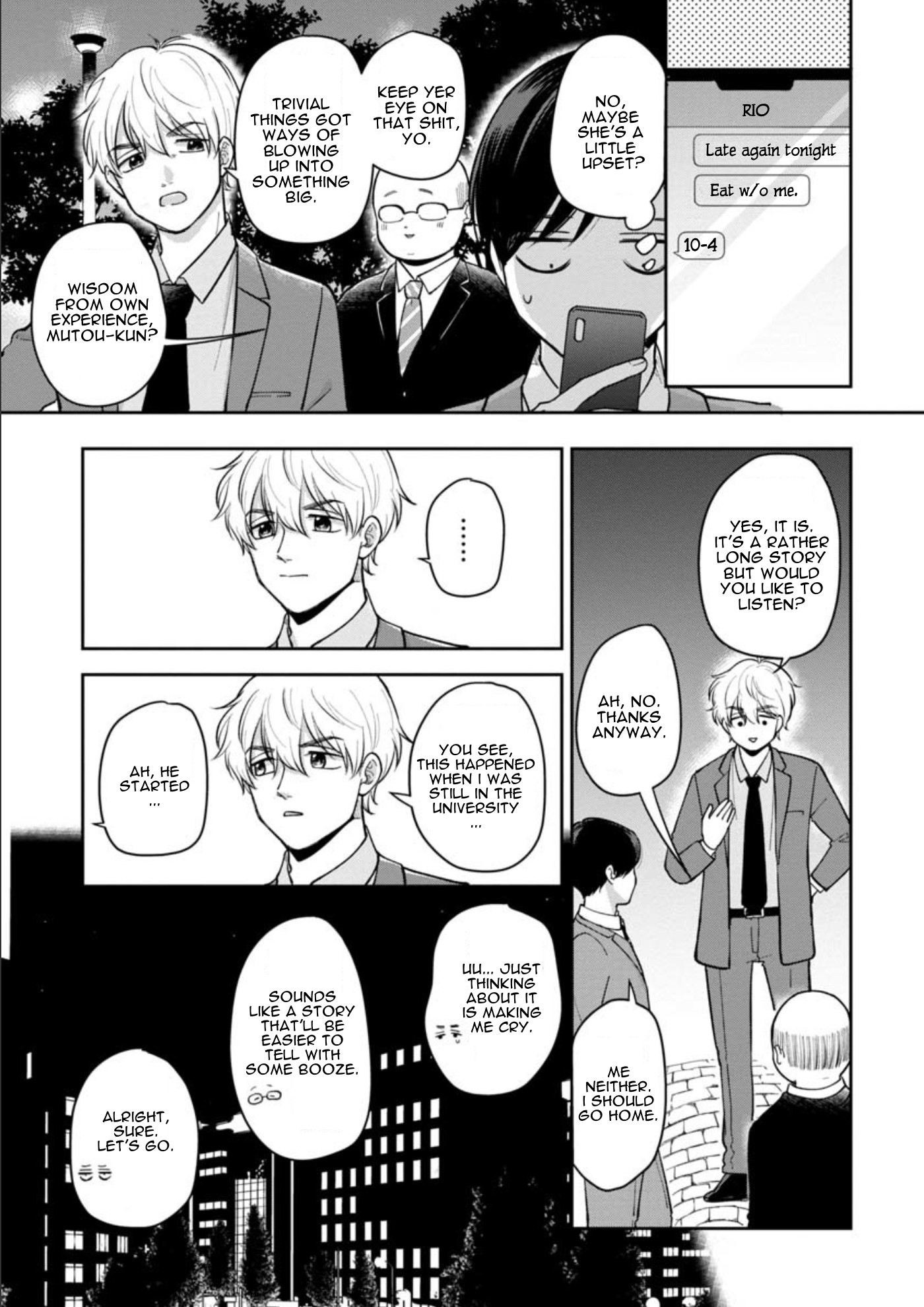 The Two Gets by Tomorrow Too, More or Less. Chapter 21 page 4 - Chapter 21: Yuuhan wo Isshouni "Dinner Together"